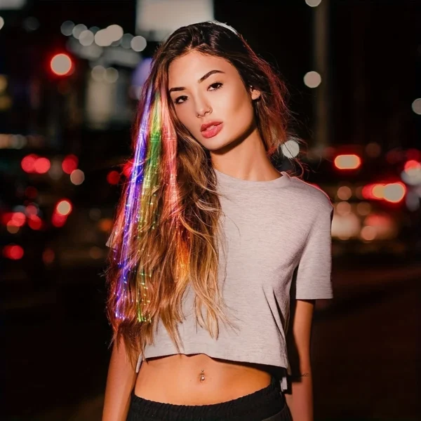Glowing Hair Extensions Luminous Hairpiece That Shines in the Dark - Image 7